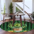 thumbnail image 3 of Large Round Rug 8Ft Washable Non-Slip, St. Patrick's Day Circle Area Rugs for Living Room Bedroom, Green Clovers Coin Buffalo Plaid Indoor Floor Mats Carpet Runner for Home Decor, 3 of 8