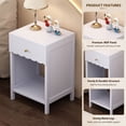 thumbnail image 4 of 26.77" Nightstand with Drawer & Open Shelf, Modern Cute Scalloped Edge Night Stand, Side Table for Bedroom Kids Room Girls Room, Light Purple, 4 of 7
