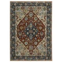 Oriental Weavers Aberdeen Area Rug - 1143H - 7'10" x 10'10" - in Rust/ Blue - Vintage Inspired, Stain Resistant, Family and Pet Friendly , Dining, Living Room Rug