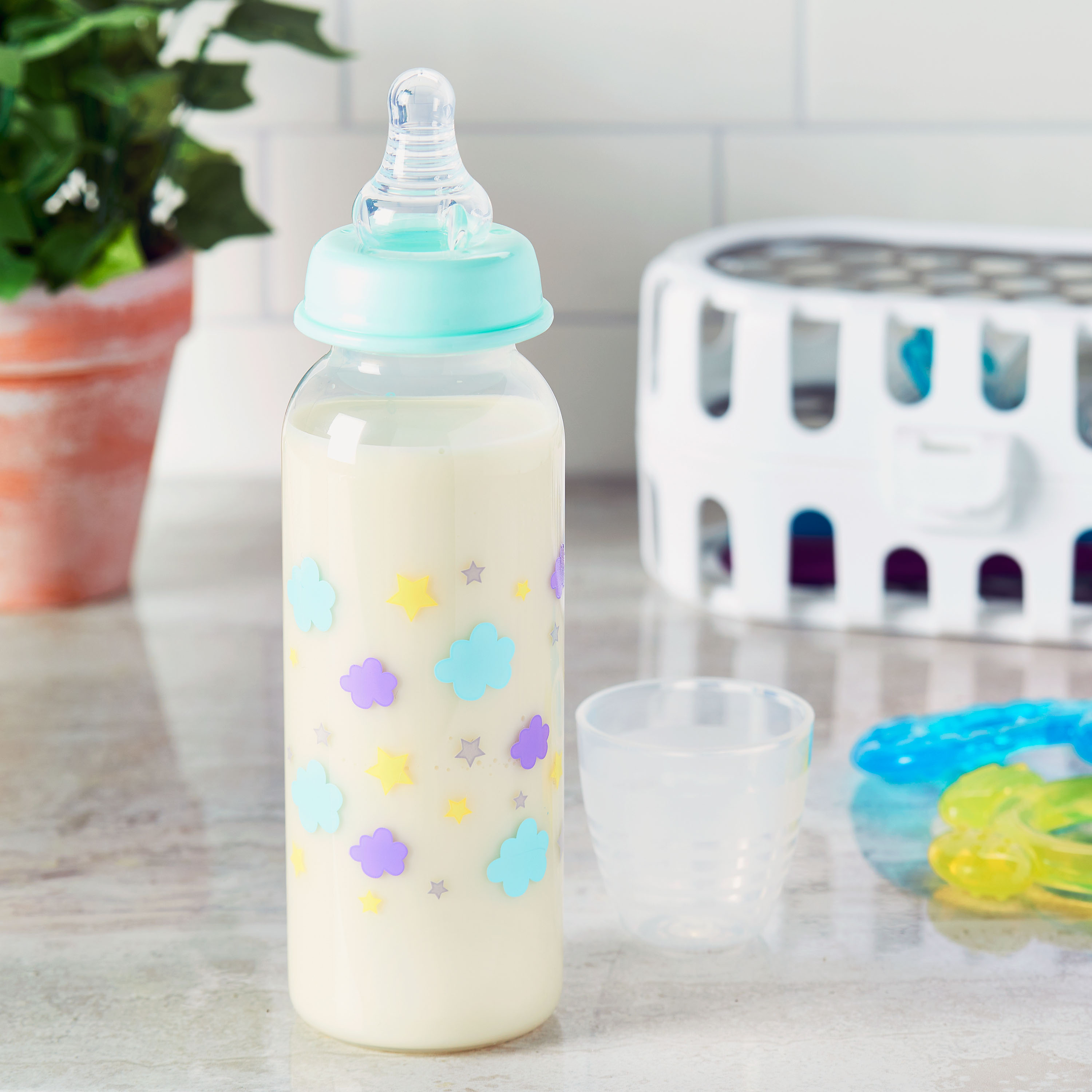 (paquete de 6) Biberón Parent's Choice de cuello estándar, 9 fl oz, recién nacido 0+ meses, neutro, paquete de 1 4