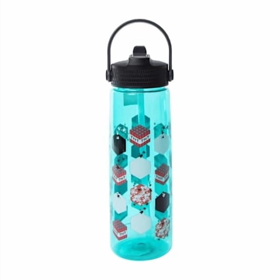 30oz Minecraft Bottle Flip-Sip Sports Bottle - Zak - Blue Dynomite