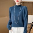 thumbnail image 5 of One Line Half Height 100% Andy Velvet Knitted Sweater For Women's Autumn And Winter New Top, Loose Long Sleeved Basic Style GH79, 5 of 5