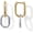 Two-Toned Plain, variant on 14K Gold Plated Convertible Paperclip Earrings for Women - Trendy Paper Clip Link Huggie Hoop Earrings - Chain Link Drop Dangle Hoops with Cubic Zirconia - Two-Toned Statement Jewelry