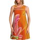 thumbnail image 1 of Balery Orange Flower Psychedelic Vestidos de verano para mujer con estampado: vestido holgado sin mangas, vestido playero informal y cómodo para días calurosos., 1 of 7