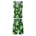 thumbnail image 4 of toraway Ensembles de Pyjamas d'Hiver pour Hommes Mélange de Coton Ensemble Décontracté Imprimé Col Rond Débardeur à Enfiler Shorts à Cordon Ensemble Deux Pièces TG, 4 of 4