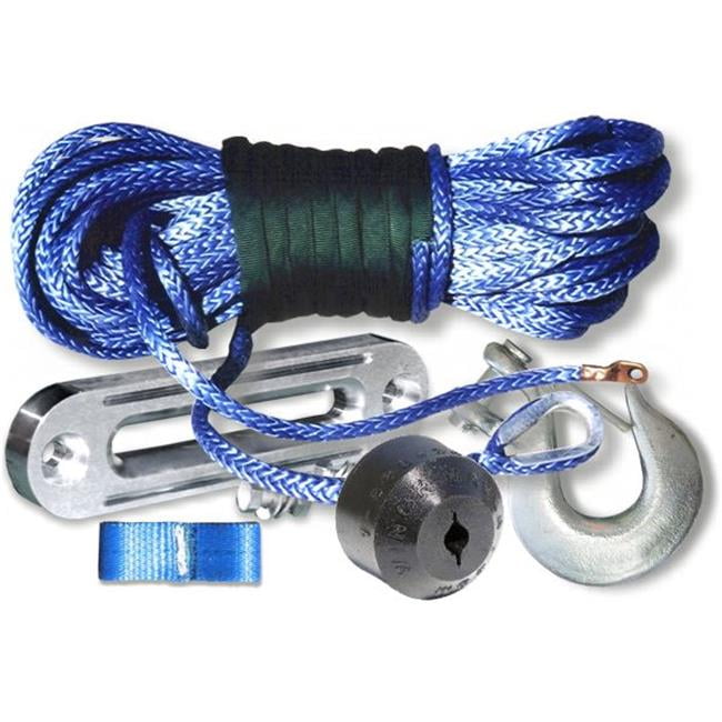BILLET4X4 ABBL516K Amsteel Blue Winch Rope Kit with Mega Hook, Hawse