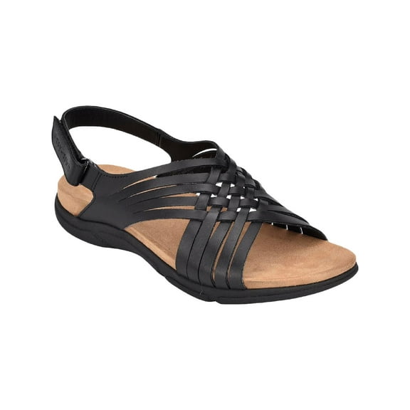 Easy Spirit Womens Mar Woven Leather Flat Sandals