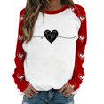 thumbnail image 1 of Pavied Chandails à Col Rond pour Femmes, Chandail de la Saint-Valentin pour Femmes, Chandails Graphiques pour Femmes, Sweat à Capuche Graphique pour la Saint-Valentin, Chandail à Épaule pour Femmes, Chandail à Col Rond, Chandail à Capuchon Graphiques Rouges 7 2TG, 1 of 4