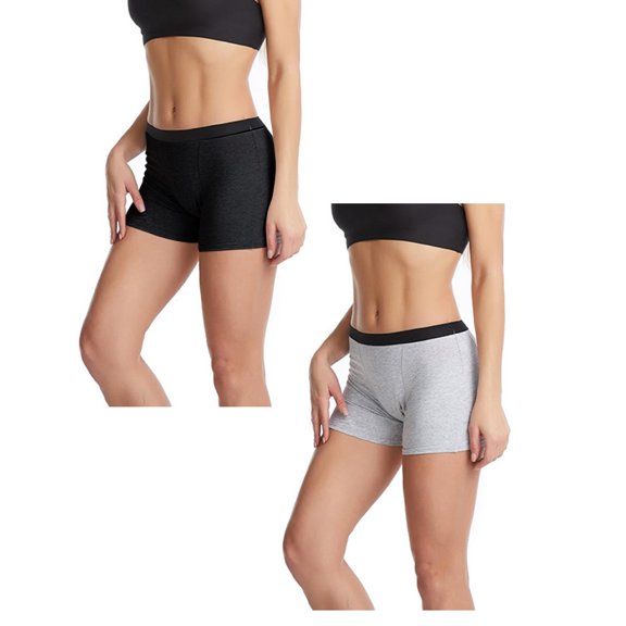 Absorbent Boxer Period Underwear for Women All Day And Night Protection Panties for Women High Waist 2PCS