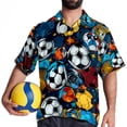 thumbnail image 4 of Football Men's Short Sleeve Hawaiian Shirt, Casual Printed Button Down Beach Tops for Summer, Spread Collar Mens Shirts Unisex, 4 of 6