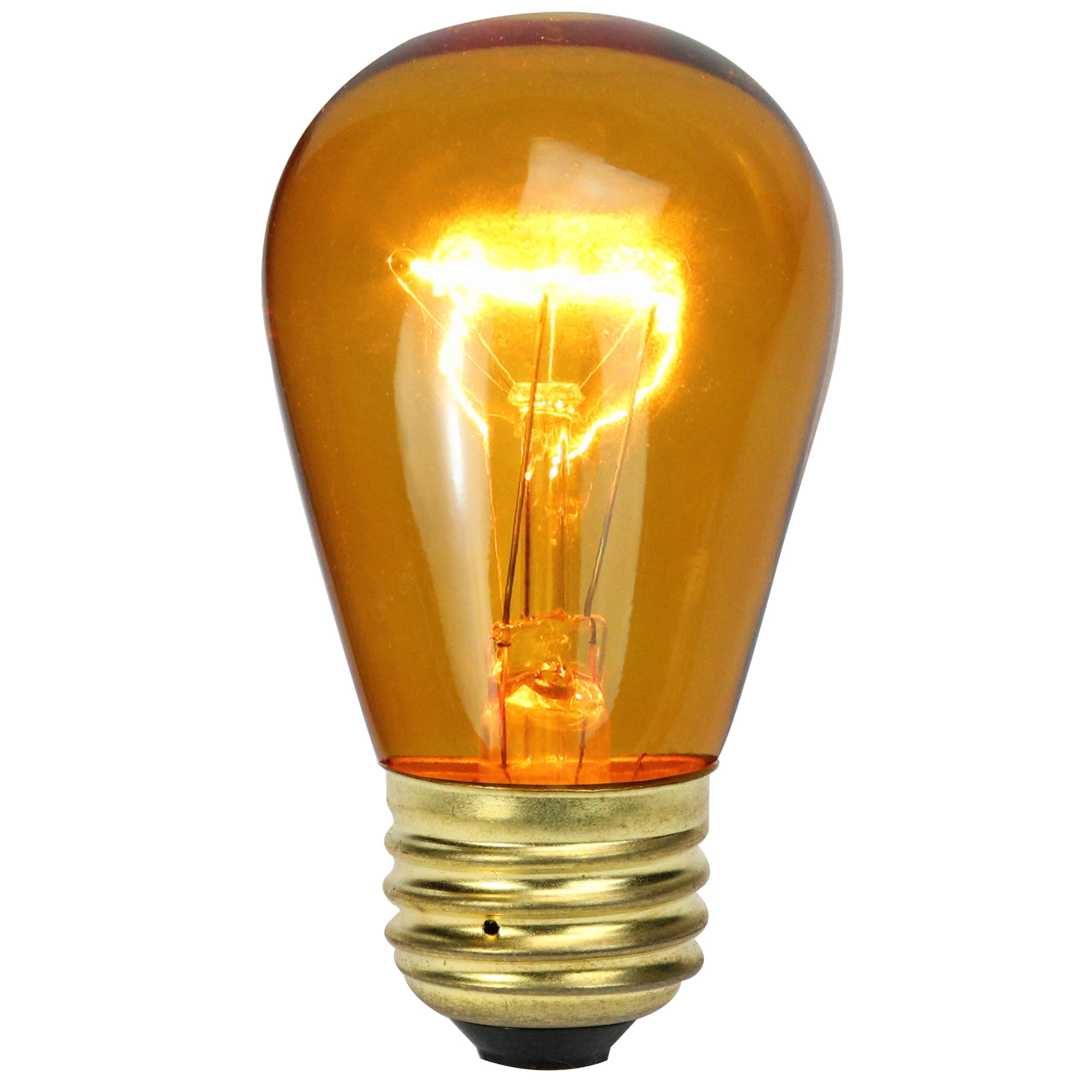 Northlight Incandescent S14 Transparent Edison Style Christmas Replacement Bulbs - Orange - Pack of