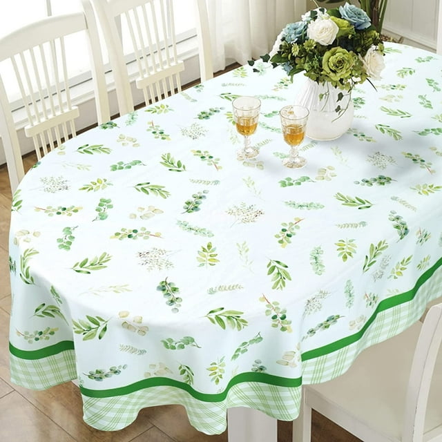 Nappe Ovale Moderne pour Table Ovale, Nappe Imperméable pour Salle à Manger Intérieur Extérieur, Nappe Décorative pour la Maison - 54x72 Po