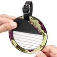 thumbnail image 2 of Grape 2pcs PU Leather Round Bag Tags with Privacy Cover and Name ID Tag - Suitcase Tags for Travel Luggage, Handbags, Backpacks, School Bags, 2 of 6