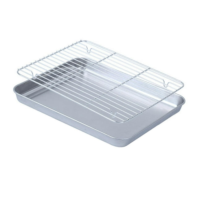 Bandeja para hornear, bandeja para horno con estante, hojas antiadherentes para , utensilios para hornear, bandeja para , rejilla de 22cm x 175cm