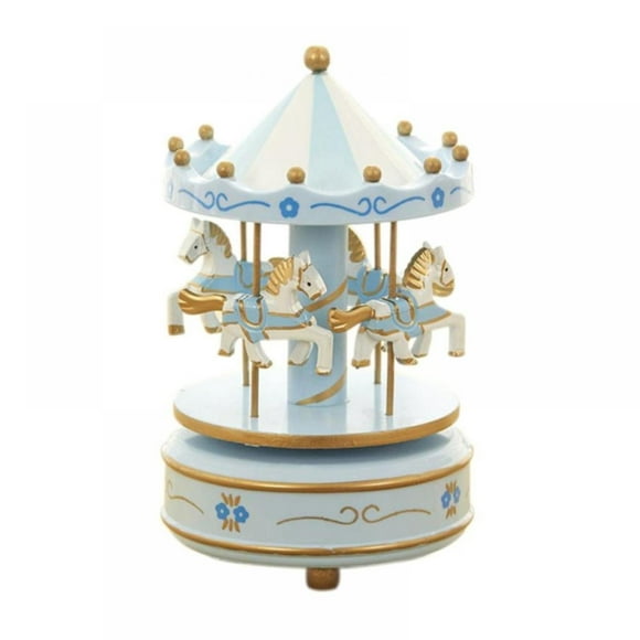 Piwvid Boîte à Musique Carrousel, Boîte à Musique Carrousel Cheval Merry-Go-Round avec 4 Chevaux pour Décoration Maison Mariage, Cadeaux d'Anniversaire pour Femmes Filles