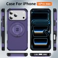 thumbnail image 2 of For iPhone 18 Pro Max Phone Case Magnetic 360° Rotating Holder Drop Protector Cover,Dark purple,For iPhone 18 Pro Max, 2 of 9