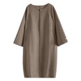 thumbnail image 7 of IROINNID Women's Comfy Long Coat Solid Color Trench Coat Long Sleeve Outwear, Coffee, 7 of 7