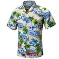 thumbnail image 4 of Men's Hawaiian Shirt Short Sleeve Casual Tropical Button Up Floral Dress Shirts Beach Breeze Party, 4 of 5