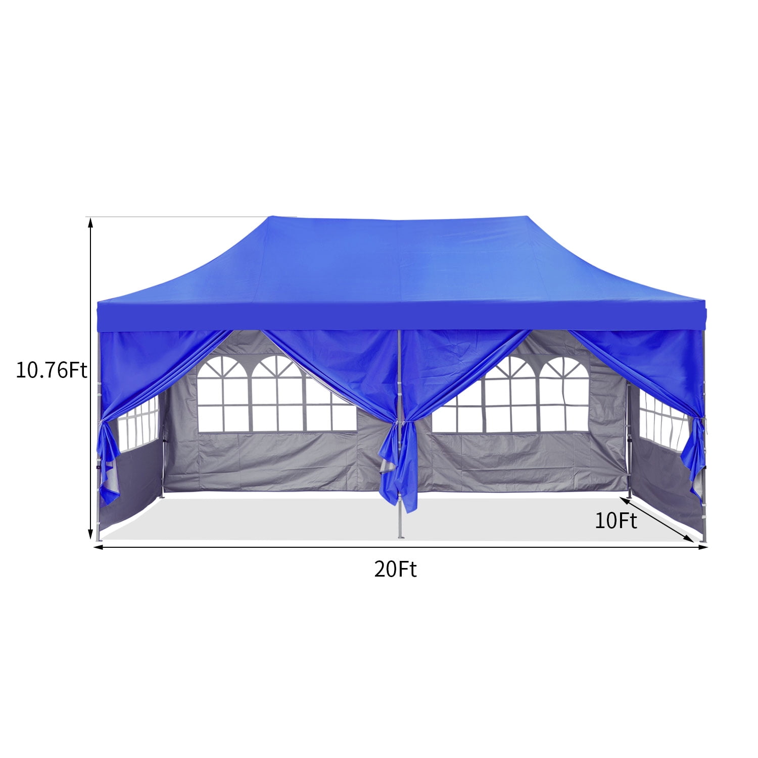 PAOLFOX 10 x 10 Outdoor Portable Instant Pop Up Tent with Sidewalls,Navy  Blue