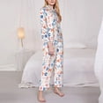 thumbnail image 3 of Picia Scandinavian Alphabet Pattern Women’s Long-Sleeve Sleepwear Set - Soft 2-Piece Loungewear with Pockets, Comfy PJs for Relaxing Nights-Medium, 3 of 7