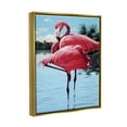 thumbnail image 4 of Stupell Industries Flamingos Balancing on Shore Animals & Insects Painting Gold Floater Framed Canvas Art Print Wall Art, 17 x 21, 4 of 10