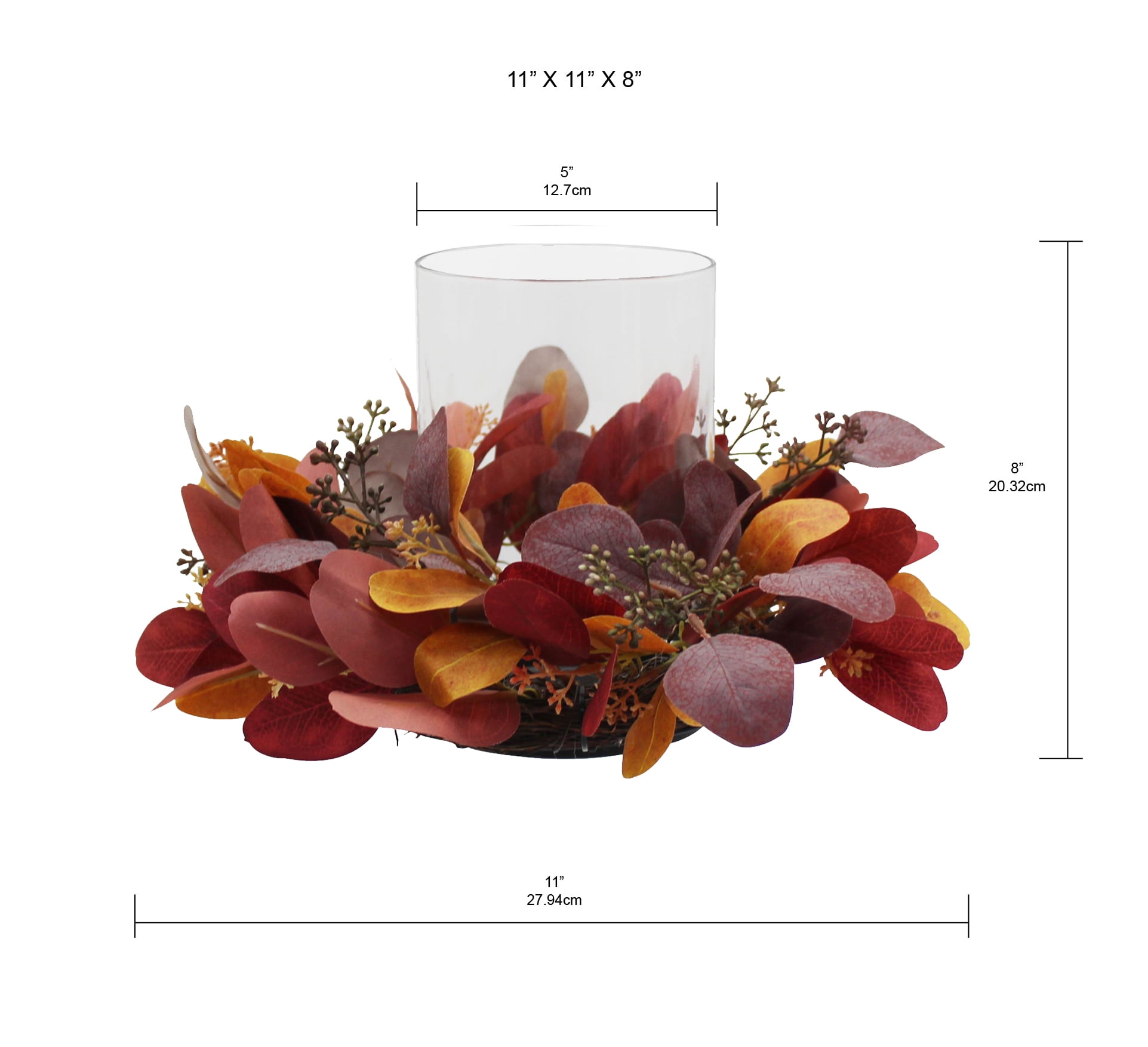 (2 pack) Mainstays Fall Eucalyptus Pillar Hurricane Candle Holder