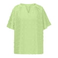 thumbnail image 5 of Zunfeo Summer Tops for Women Trendy Casual Short Sleeve Blouse Short Sleeve Basic Tops- Green 6, 5 of 6