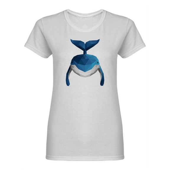 Polygonal Blue Whale Shaped T-Shirt Women -Image by Shutterstock, Female x-Large