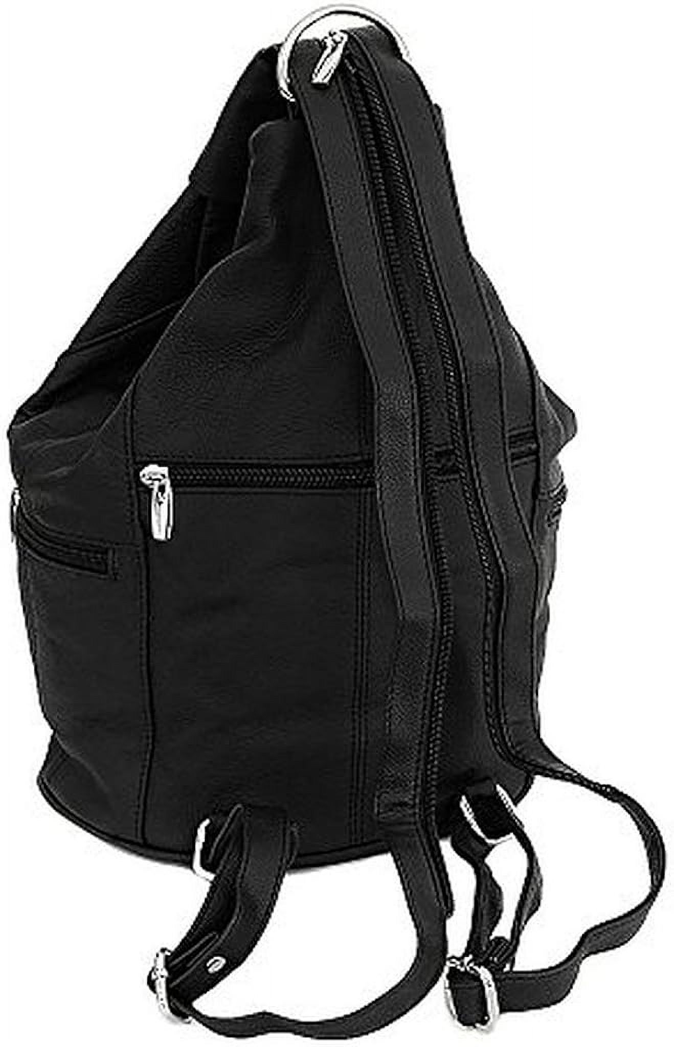Leather Convertible Sling Backpack Purse 7 Pocket Tear Drop Shoulder Bag Amazon.com: Womens Leather Convertible 7 Pocket Medium Size  main image 2