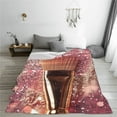 thumbnail image 5 of Honeii Makeup Brush on Pink Glitter Print Fleece Blanket - Throw Blanket for Bed, Sofa, Couch, Camping, and Travel , Microplush Ultra Soft Warm Blanket-60"x50", 5 of 7