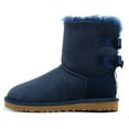thumbnail image 2 of Botas de mujer de tubo medio acolchadas de lana con lazo doble de una pieza con piel de algodón y correa de invierno para nieve, 2 of 4