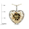 thumbnail image 2 of Star K� Heart Shape 8mm Genuine Smoky Quartz filigree Heart Pendant Necklace 10k Yellow Gold, 2 of 9