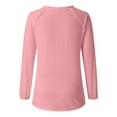 thumbnail image 4 of IDALL Chandail en Molleton pour Femmes Manches Longues T-Shirts Graphiques Rétro 45 47 Imprimé Chandail en Molleton 45 47 Col en V 45 47 pour Président Chandail en Molleton T-Shirts Tenues d'Automne Rose S, 4 of 5