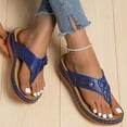 thumbnail image 4 of Zanvin Womens Sandals Clearance Women's Orthopedic Sandals Wedge Flip-flops Outer Beach Sandals Comfortable Shoes With Ergonomic Soles, Blue, 42, 4 of 7