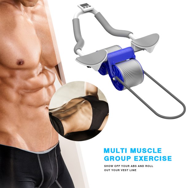 Rueda De Abdominales Rodillo para abdomen con almohadilla para arrodillarse, color aleatorio para equipo de entrenamiento (azul)