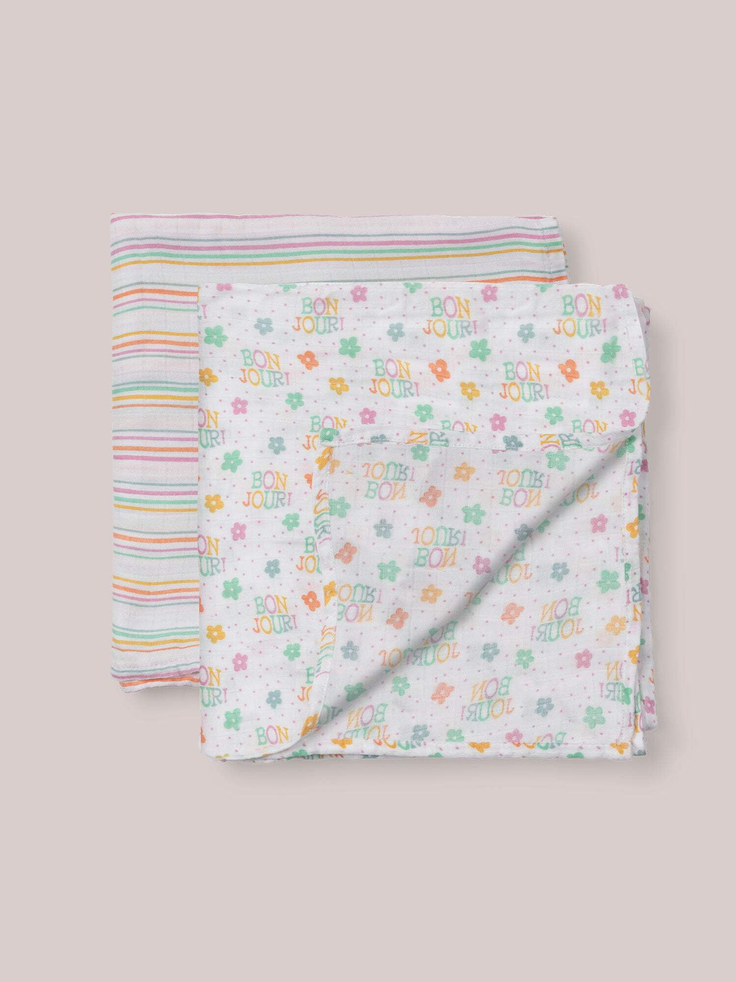 JuJuBe x Studio Oh! 2-Pack Square Swaddle Blanket Set - Bonjour Bébé