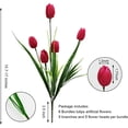 thumbnail image 6 of Morttic 8 Pcs Tulips Artificial Flowers for Outdoors, Fake Plants Faux Plastic Silk Floral Arrangement for Home Indoor Outside Table Vase Garden Spring Decor, 6 of 6