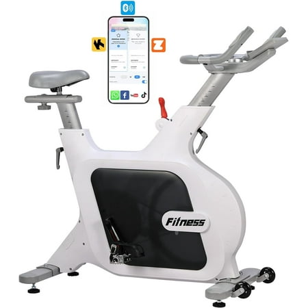 Exercise Bike, Stationary Bikes for Home with 32-Level Quiet Magnetic Resistance, Magnetic Stationary Bike with LED Display for 7 Types of Data, Including Pulse, Calories, and Distance Etc