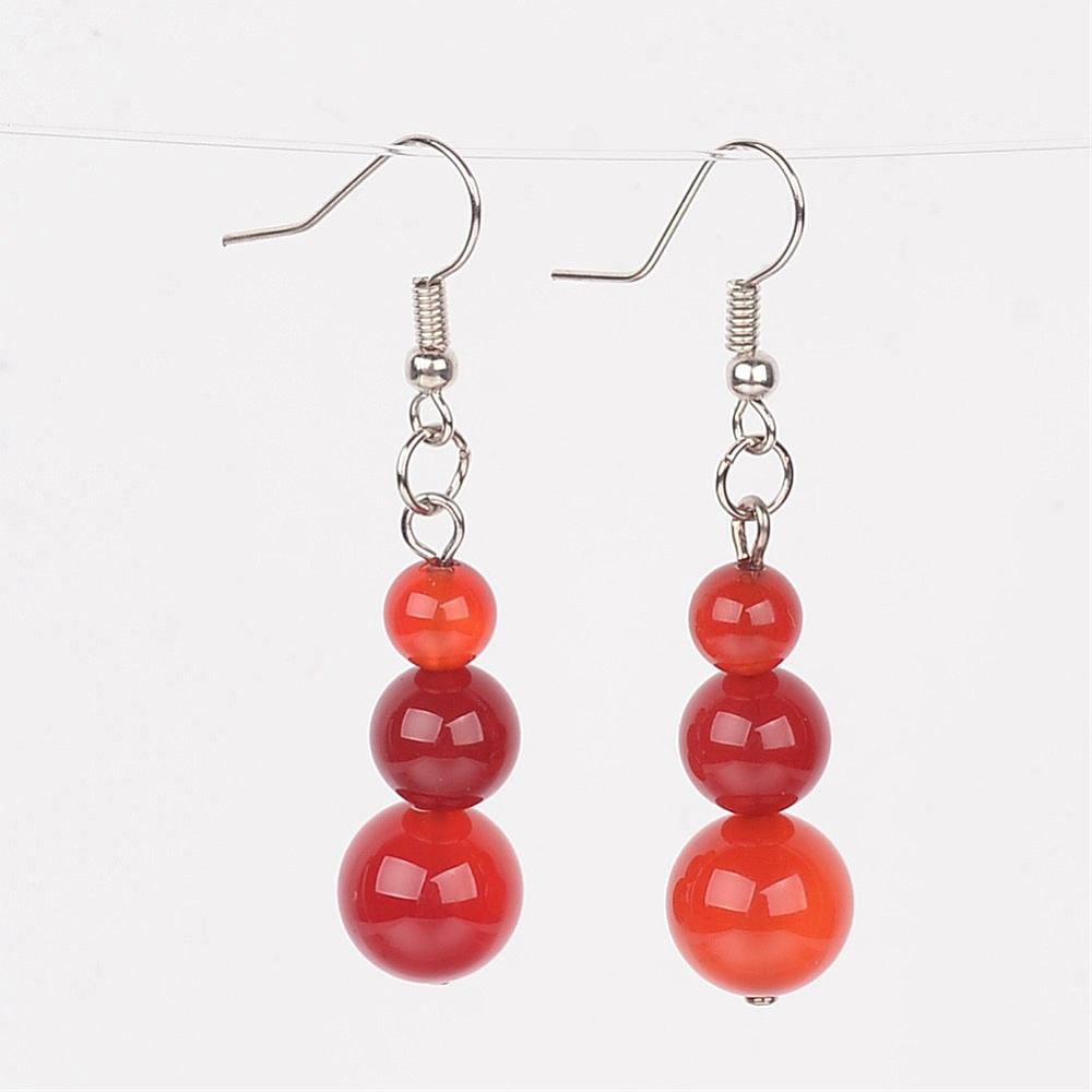 Natural Gemstone Dangle Earrings with Brass Earring Hooks 49mm Pin: 0.6mm Material Natural Mixed Stone