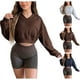 thumbnail image 1 of Sudaderas con capucha bonitas,Sudadera de mujer con cuello en V, manga larga, color liso, tejido de poliéster, ideal para el hogar y el trabajo, sopatenor, 1 of 9