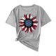 thumbnail image 1 of Camisas de Manga Corta para las Mujeres Moda Casual Impresión Cuello Redondo Suéter Tee Blusas, 1 of 7