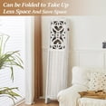 thumbnail image 3 of 6 Panel Wood Room Divider 5.6Ft Carved Room Divider and Folding Privacy Screen, Minimalism Portable Partition Screen Divider for Room Separation, Room Decoration for Home Office - White, 3 of 18