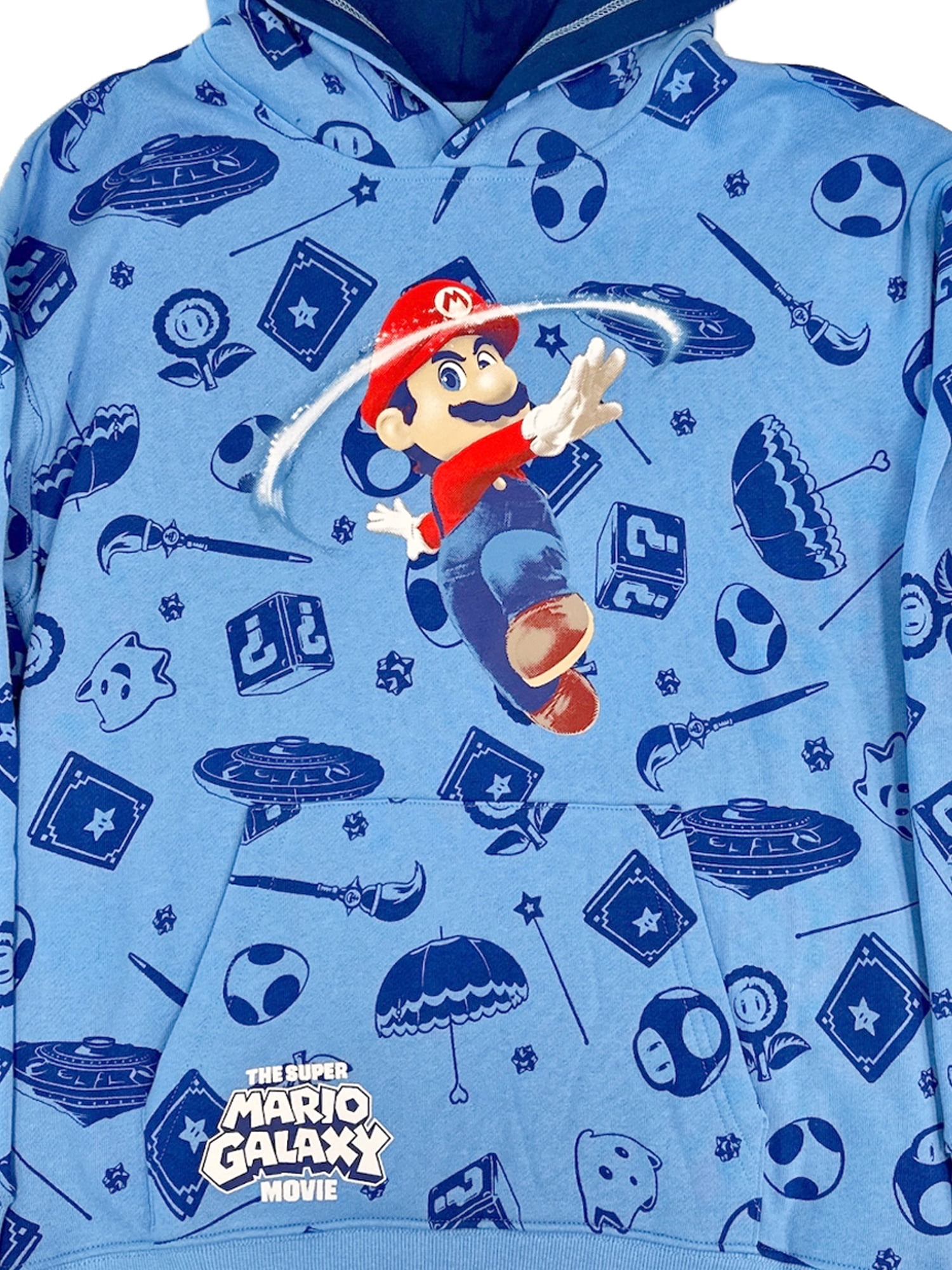 The Super Mario Galaxy, Boys' Light Blue Graphic Hoodie, Sizes 4-18
