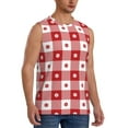 thumbnail image 2 of Daiia Red Plaid Daisy Printed Men's Tank Tops,Casual Soft Sleeveless Gym Muscle Shirts Bodybuilding Tee-Medium, 2 of 8