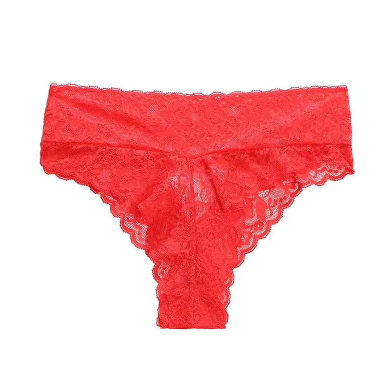 Zuwimk Cotton Thongs For Women,Women's Comfort Devotion Hipster Panty Red,M