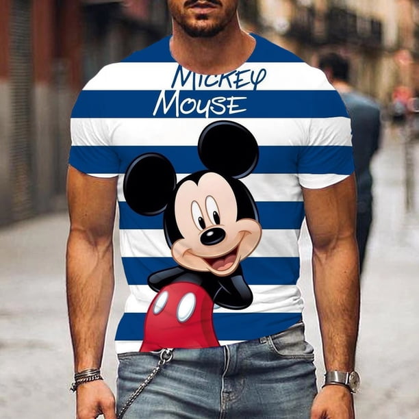 Mickey Mouse Men's T Shirt Disney Cartoon TShirts Male Summer Short Sleeve Couple T-shirt Cute Funny Tops Tee110 Gao Jinjia LED