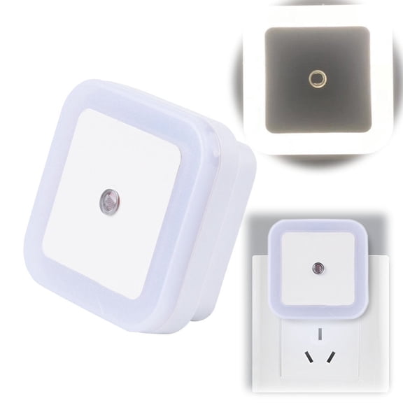 LNGOOR 1 Piece LED Night Light, Plug-in, Super Smart Dusk to Dawn Sensor, Night Lights Suitable for Bedroom, Bathroom, Toilet, Stairs, Kitchen, Hallway, Kids, Adults, Compact Nightlight, Cool Whit