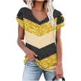 thumbnail image 1 of DPTALR T-shirt Imprimé pour Femme à Col en V, Haut Ample, 1 of 4