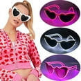 thumbnail image 2 of 10pcs LED light up Heart Sunglasses luminous Cute Glasses lovely glowing goggles for bride to be Party wedding Supplies (B-sky blue,10 pair), 2 of 7