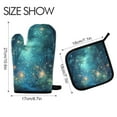 thumbnail image 2 of Yayeee Oven Mitts and Pot Holder Set of 4 Heat Resistant Kitchen Gloves Baking Hot Pad, Magical Forest Glowing Lights, 2 of 5